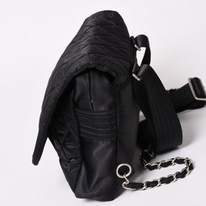 Chanel Sports Line CC Logo Backpack Chain Nylon Black Silver — view 4