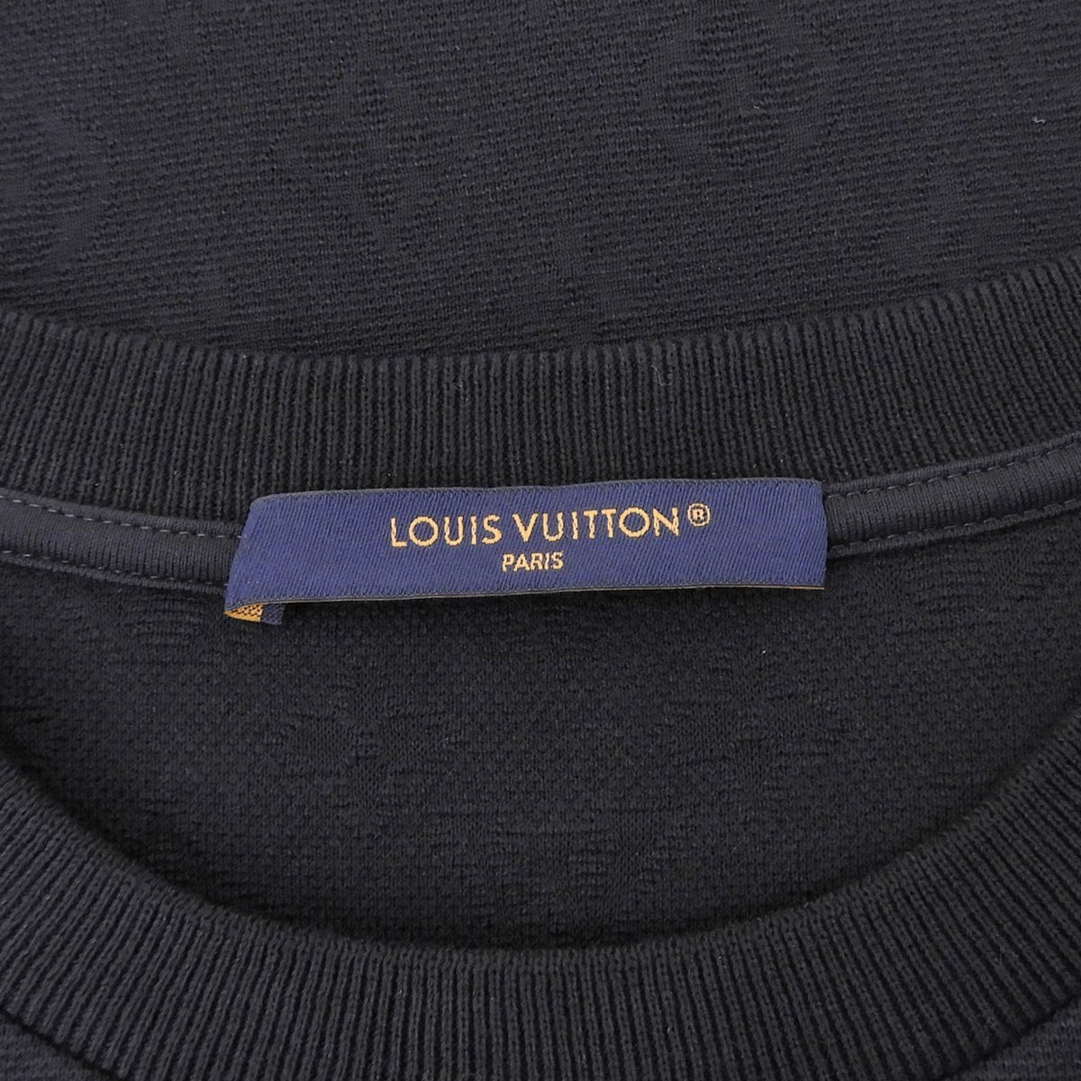 Louis Vuitton 100% Cotton Monogram Short Sleeve Knit Navy Sweater — view 6