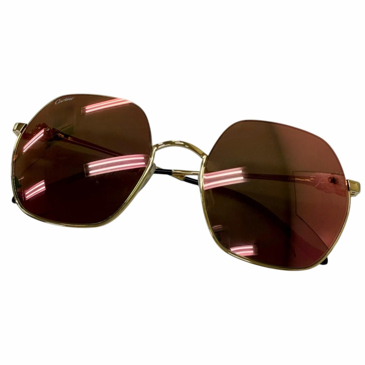 Cartier Panthere de Cartier Mirror Lens Sunglasses Gold Eyewear