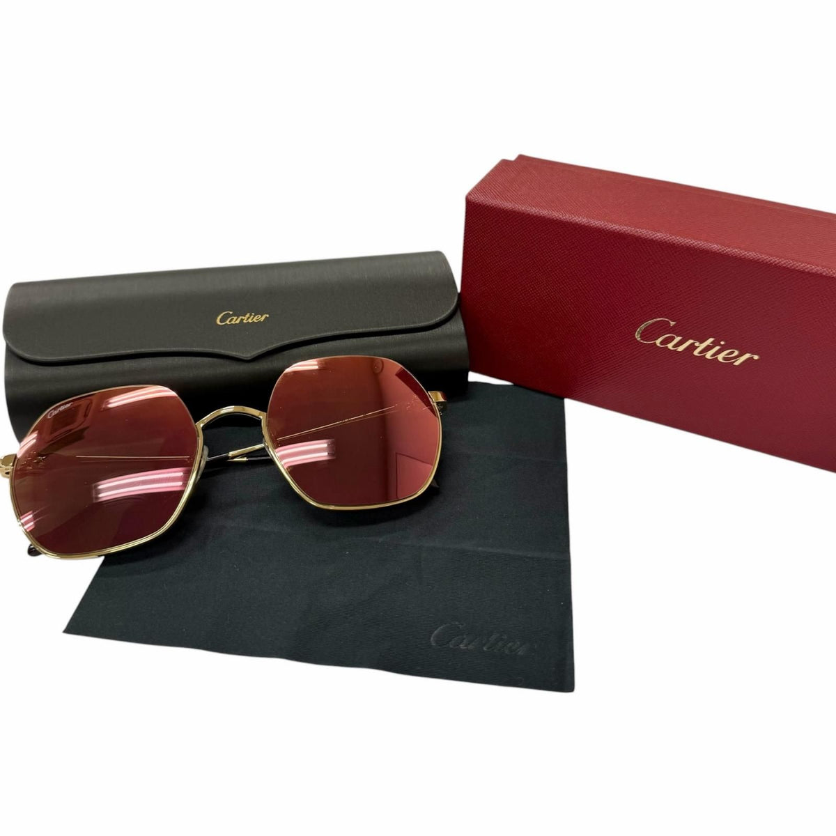Cartier Panthere de Cartier Mirror Lens Sunglasses Gold Eyewear — view 2