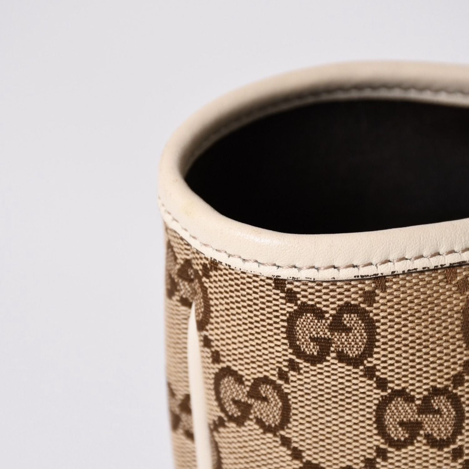 Gucci Tote Bag GG Canvas Leather Beige Brown Gold — view 5