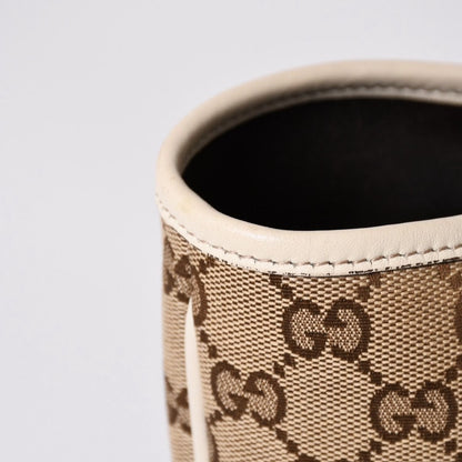 Gucci Tote Bag GG Canvas Leather Beige Brown Gold — view 5
