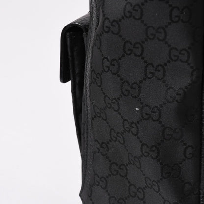 Gucci Abbey GG Nylon Canvas Pocket Tote Bag Black Silver — view 5