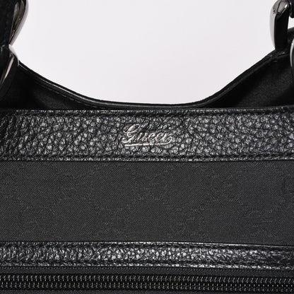 Gucci Abbey GG Nylon Canvas Pocket Tote Bag Black Silver — view 7