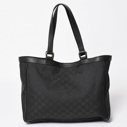 Gucci Abbey GG Nylon Canvas Pocket Tote Bag Black Silver — view 2
