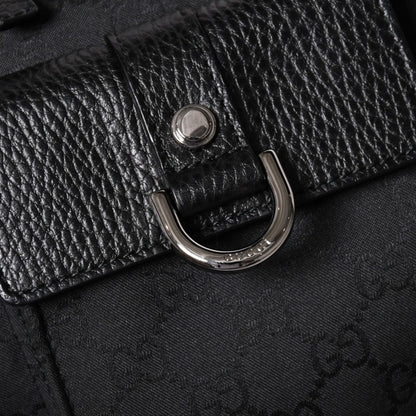 Gucci Abbey GG Nylon Canvas Pocket Tote Bag Black Silver — view 8