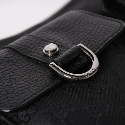 Gucci Hobo Handbag GG Canvas Leather Black Silver — view 7