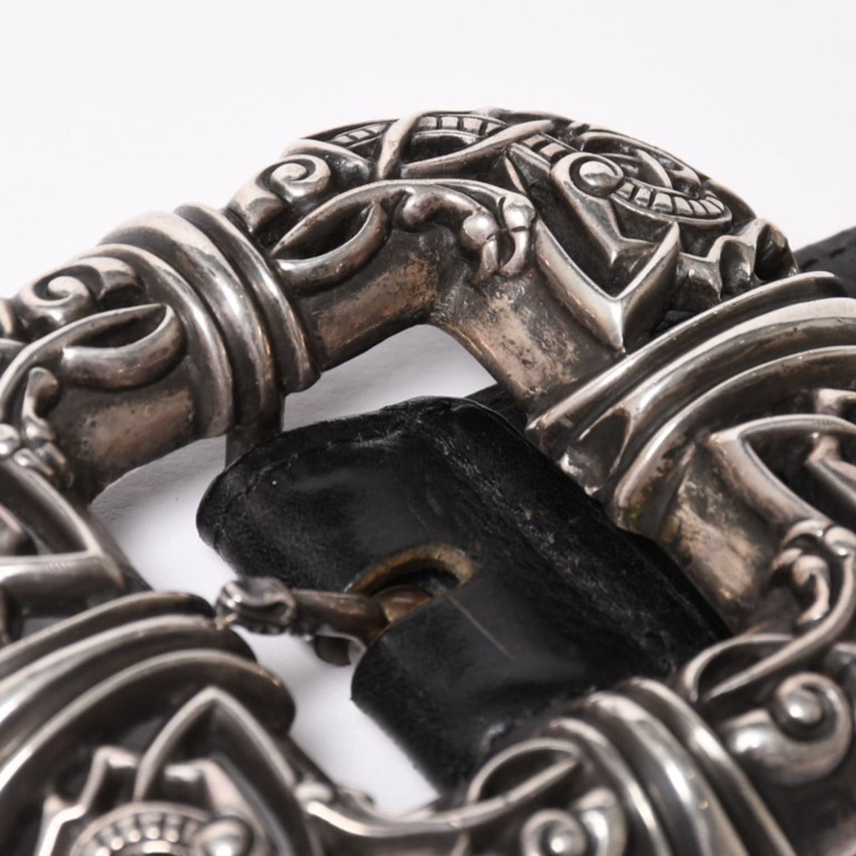 Chrome Hearts Celtic Center Bar Belt 925 Sterling Silver Leather 32 — view 6