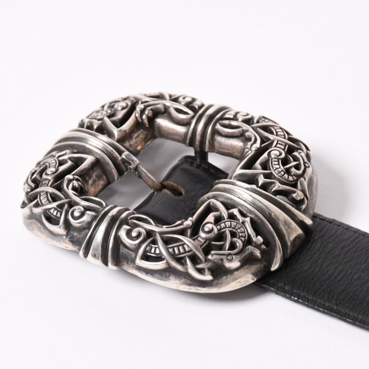 Chrome Hearts Celtic Center Bar Belt 925 Sterling Silver Leather 32 — view 4