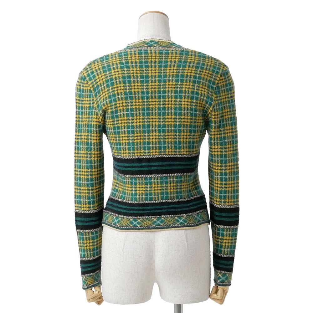 Dior Cardigan M CD Logo Button Plaid Pattern — view 3