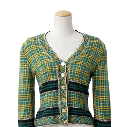 Dior Cardigan M CD Logo Button Plaid Pattern — view 2