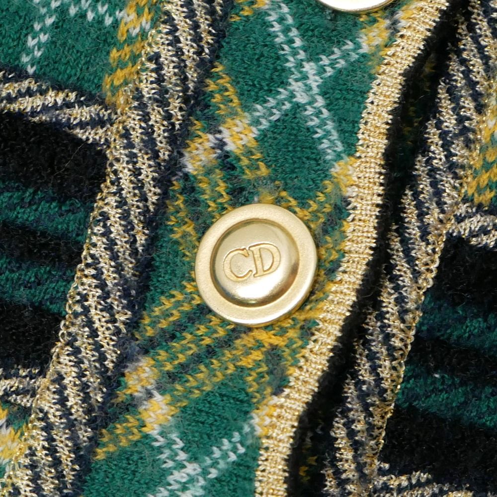 Dior Cardigan M CD Logo Button Plaid Pattern — view 5