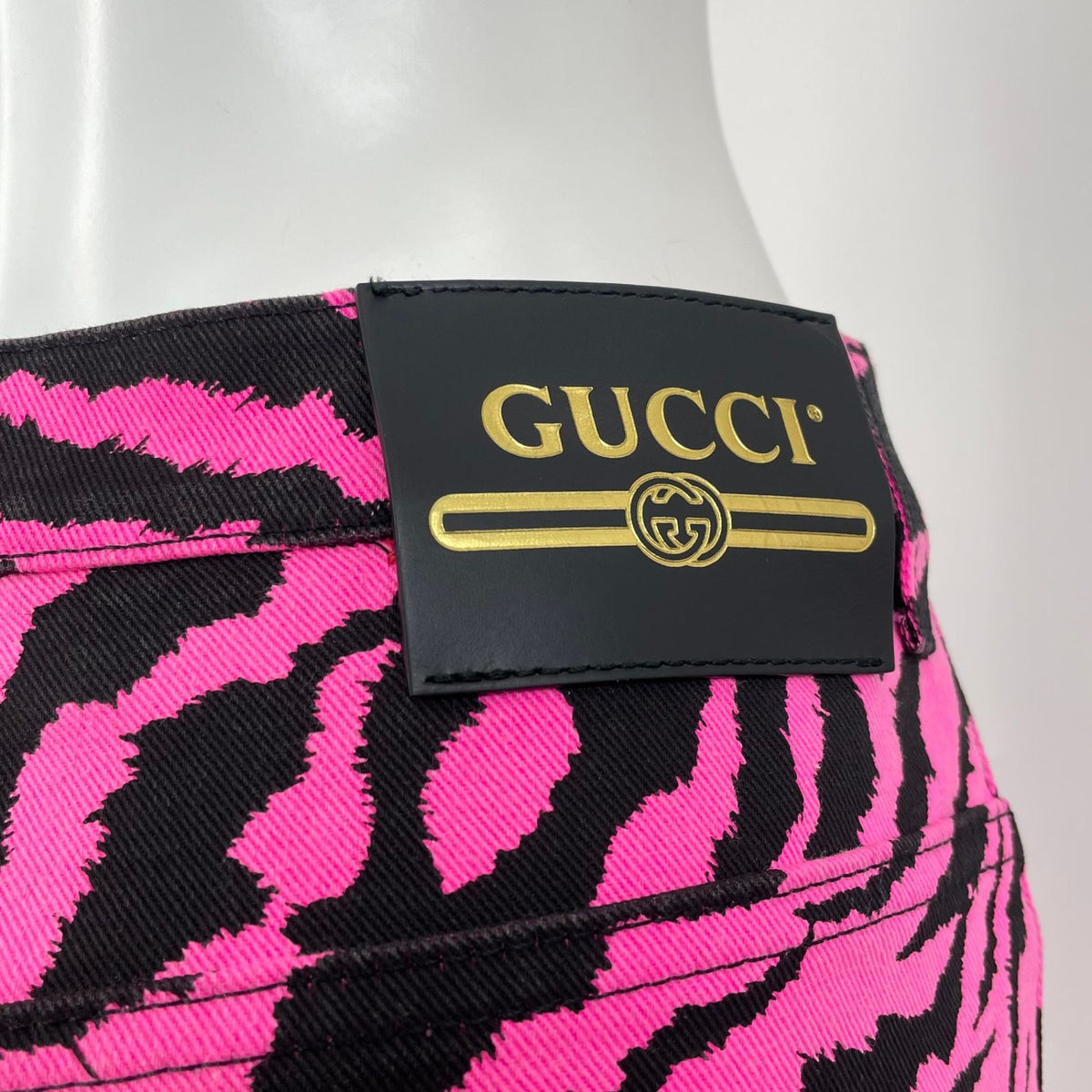 Gucci Pants Leather Zebra Print Pink — view 5