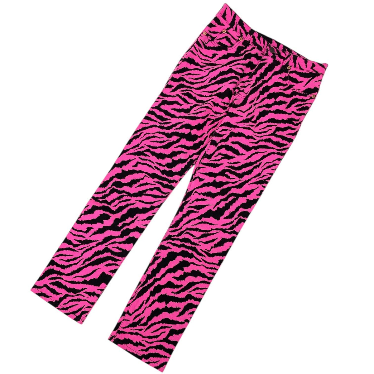 Gucci Pants Leather Zebra Print Pink