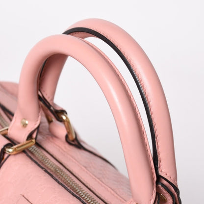 Gucci Shoulder Bag Mini Boston 2-Way Micro Guccissima Pink Leather — view 8