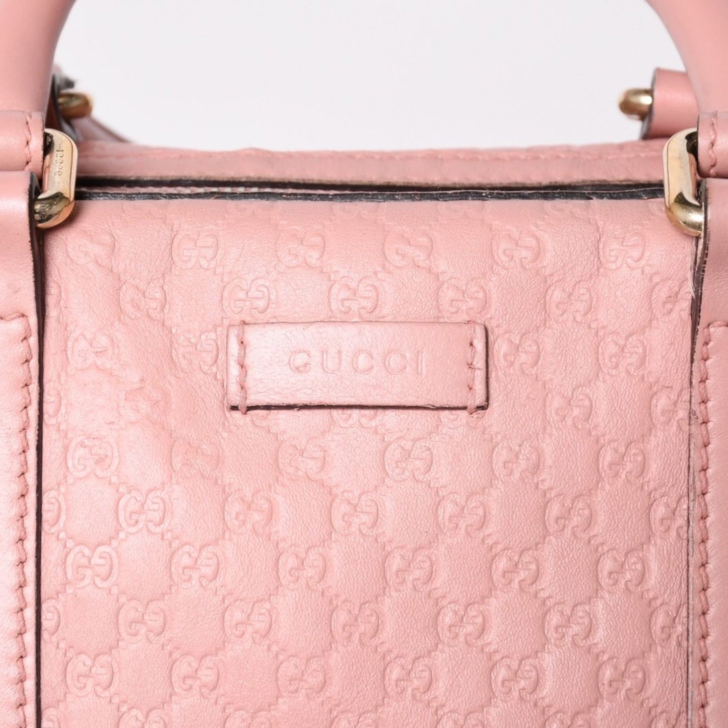 Gucci Shoulder Bag Mini Boston 2-Way Micro Guccissima Pink Leather — view 7