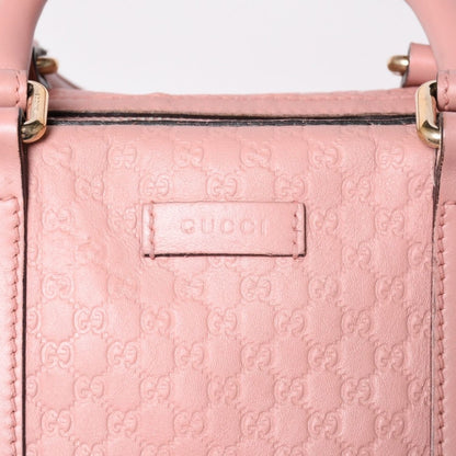 Gucci Shoulder Bag Mini Boston 2-Way Micro Guccissima Pink Leather — view 7