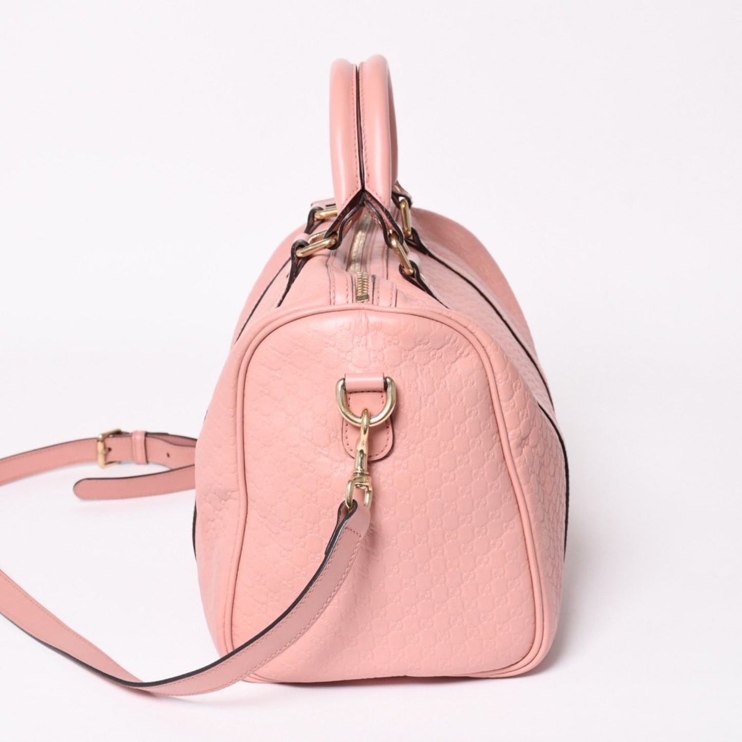 Gucci Shoulder Bag Mini Boston 2-Way Micro Guccissima Pink Leather — view 4