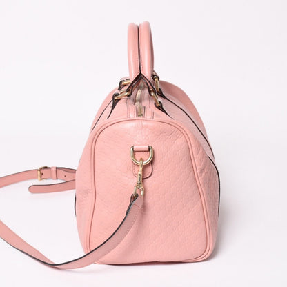 Gucci Shoulder Bag Mini Boston 2-Way Micro Guccissima Pink Leather — view 4