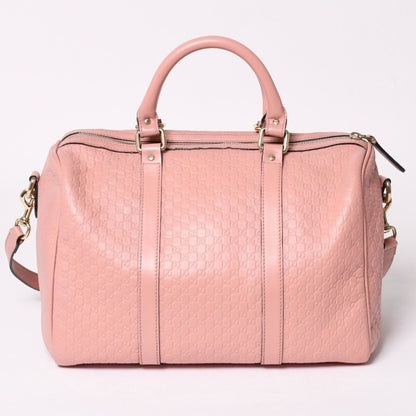Gucci Shoulder Bag Mini Boston 2-Way Micro Guccissima Pink Leather — view 2