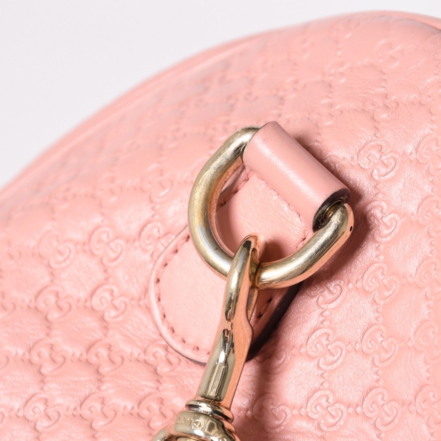 Gucci Shoulder Bag Mini Boston 2-Way Micro Guccissima Pink Leather — view 5