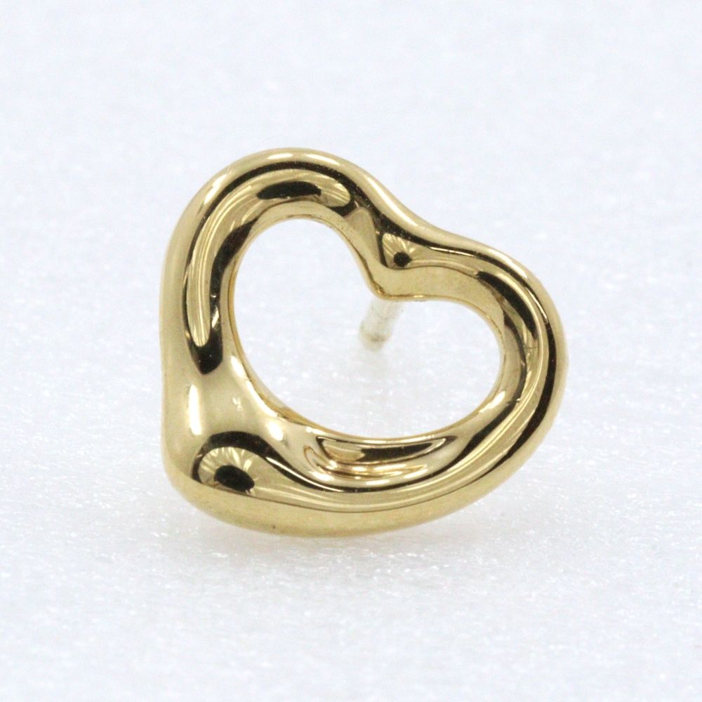 Tiffany & Co Open Heart Elsa Peretti Gold Earrings — view 5