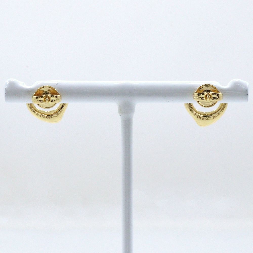 Tiffany & Co Open Heart Elsa Peretti Gold Earrings — view 3