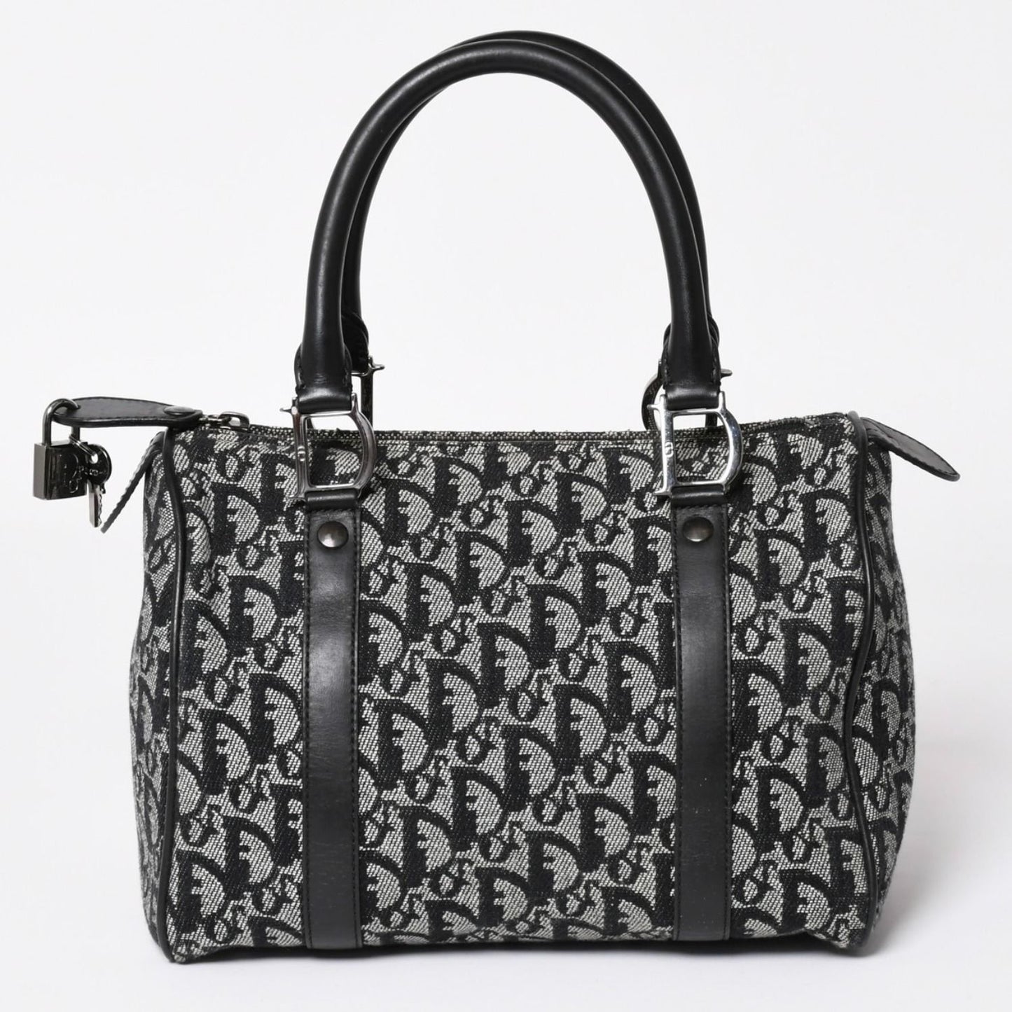Dior Speedy 25 Handbag Trotter Black Silver