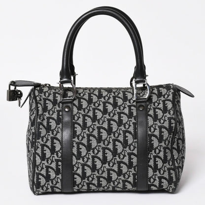 Dior Speedy 25 Handbag Trotter Black Silver