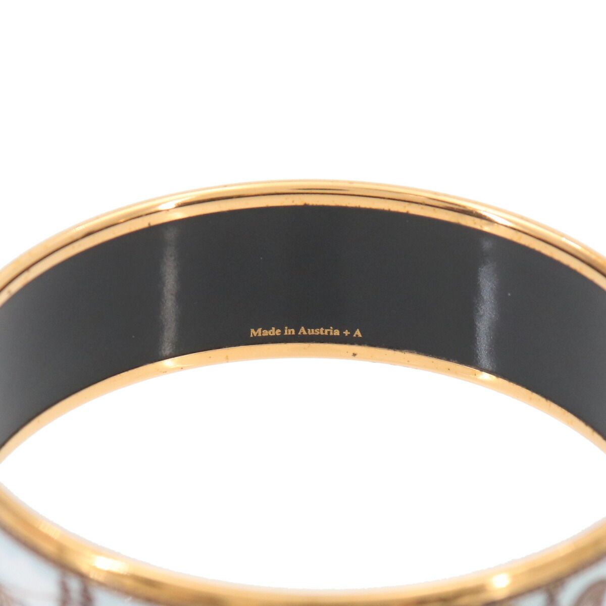 Hermes Enamel GM Bangle Bracelet Multicolor Gold Carriage Email GM — view 5