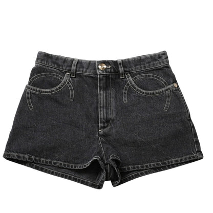 Chanel Denim Shorts Skirt Black