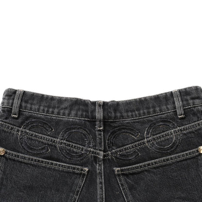 Chanel Denim Shorts Skirt Black — view 7