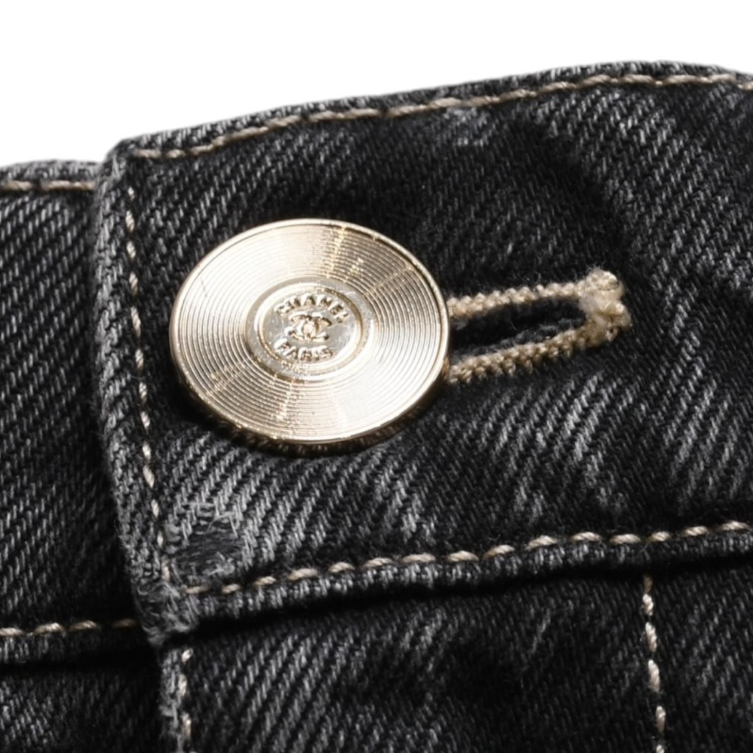 Chanel Denim Shorts Skirt Black — view 6
