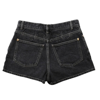 Chanel Denim Shorts Skirt Black — view 2