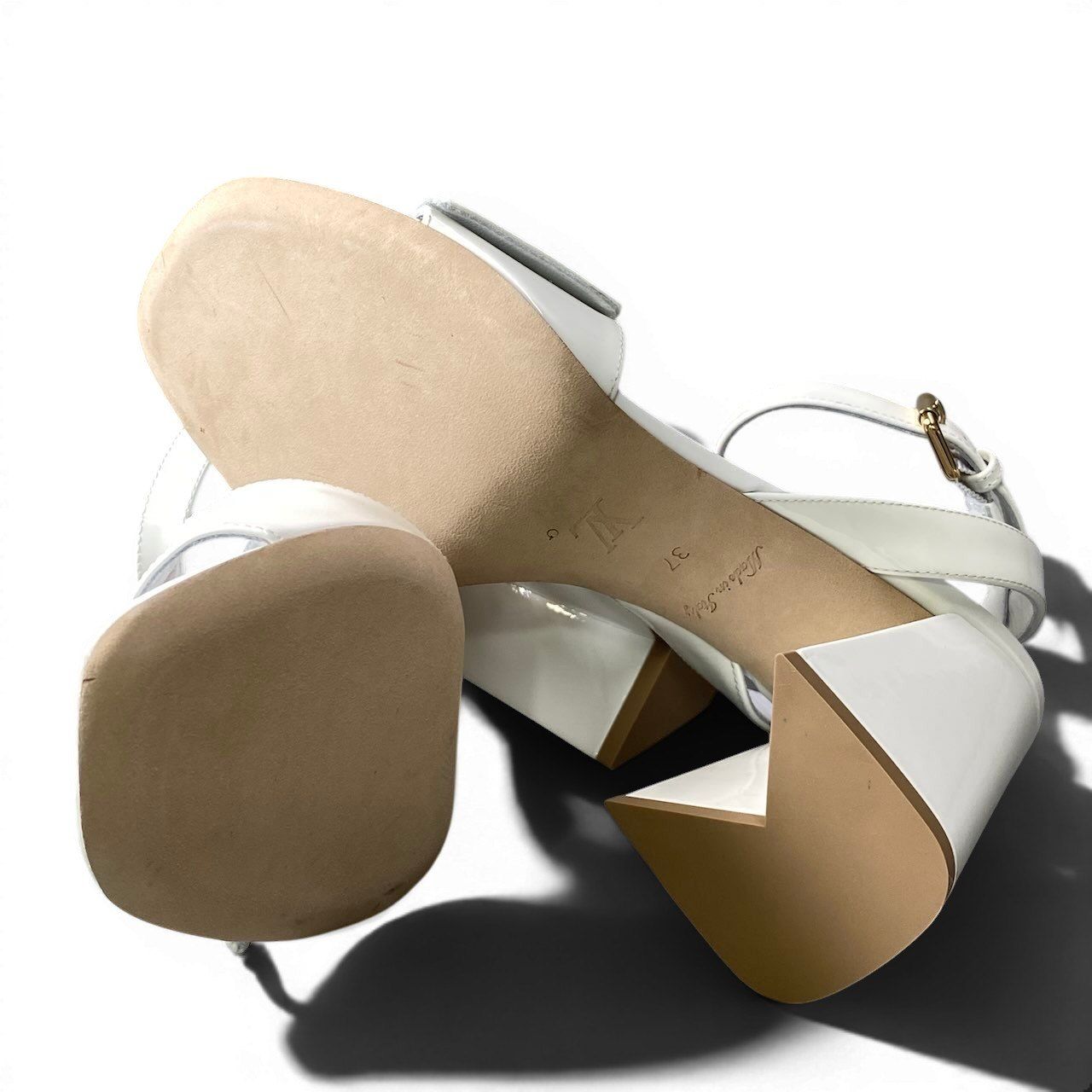 Louis Vuitton LV Initial Shake Line Ankle Strap Sandals White Patent 37 — view 8