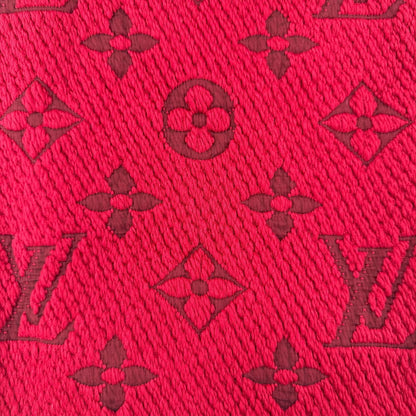 Louis Vuitton Echarpe Logomania Wool Silk Ruby Scarf With Fringe — view 4