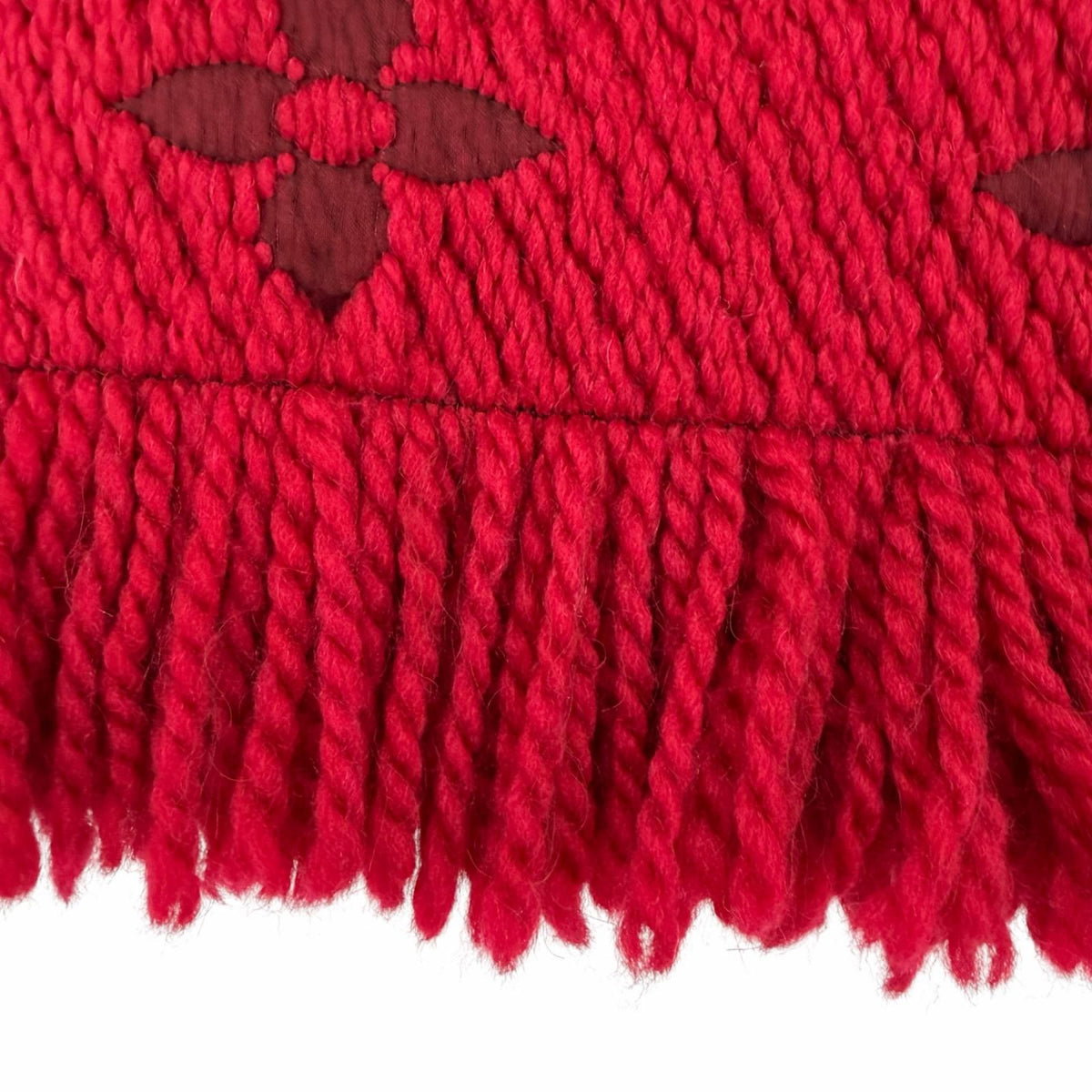 Louis Vuitton Echarpe Logomania Wool Silk Ruby Scarf With Fringe — view 5