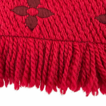 Louis Vuitton Echarpe Logomania Wool Silk Ruby Scarf With Fringe — view 5