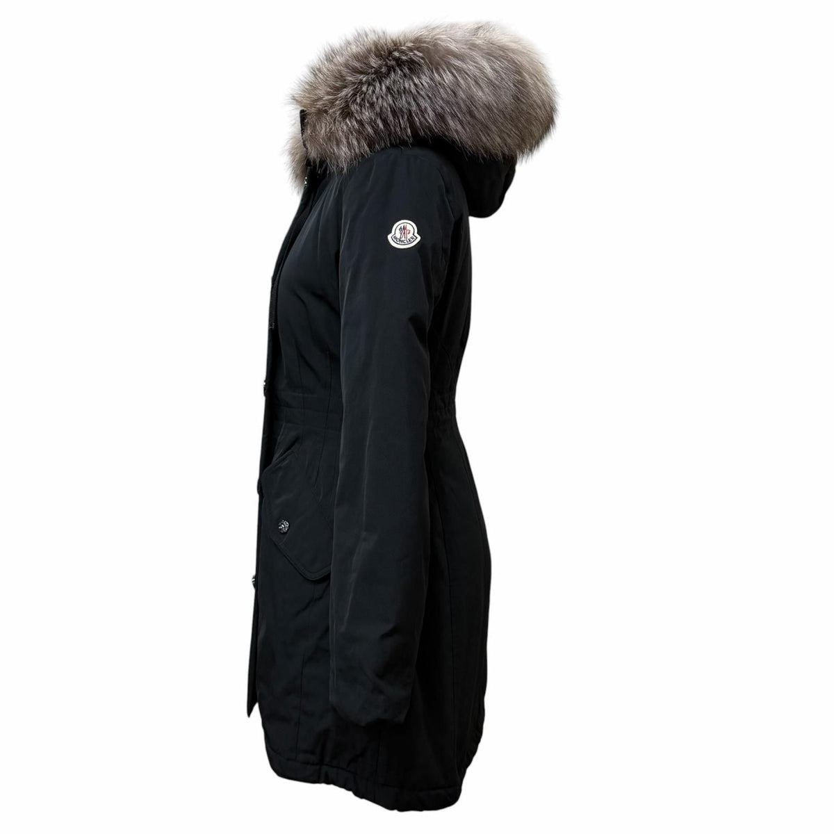 Moncler Monticole Fox Fur with Hood Style Down Coat Black 0 — view 2