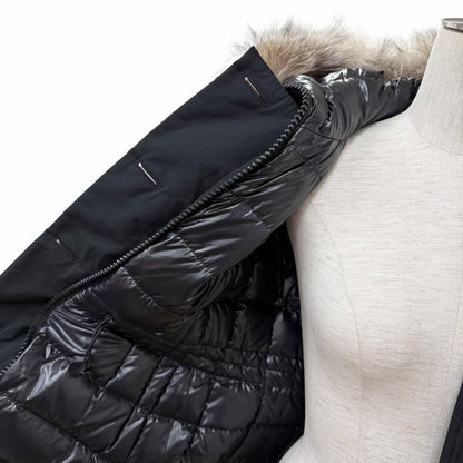 Moncler Monticole Fox Fur with Hood Style Down Coat Black 0 — view 5