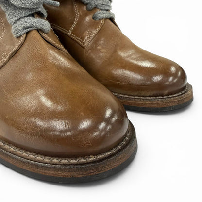 Brunello Cucinelli Leather Suede Paneled Long Boots Brown Gray — view 7