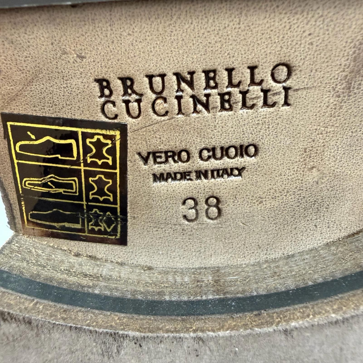Brunello Cucinelli Leather Suede Paneled Long Boots Brown Gray — view 8