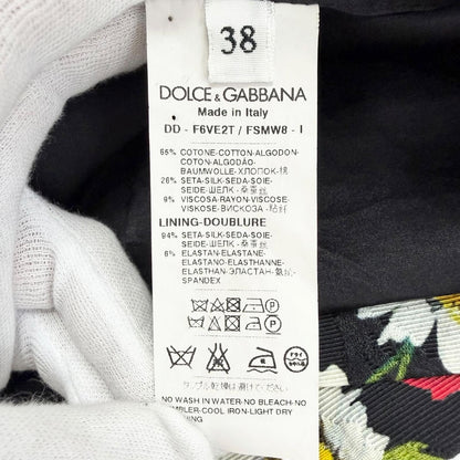 Dolce & Gabbana Black Tag Cotton Silk Floral Jacquard Sleeveless Dress Red 38 — view 7