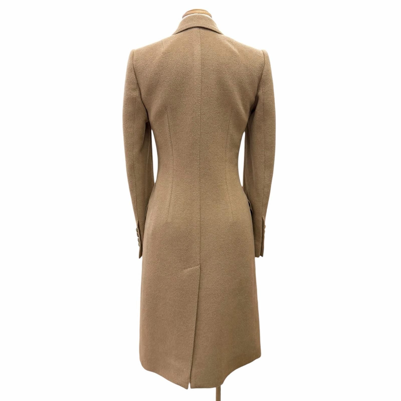 Dolce & Gabbana Black Tag 100% Camel Lining Leopard DG Logo Button Single Long — view 3