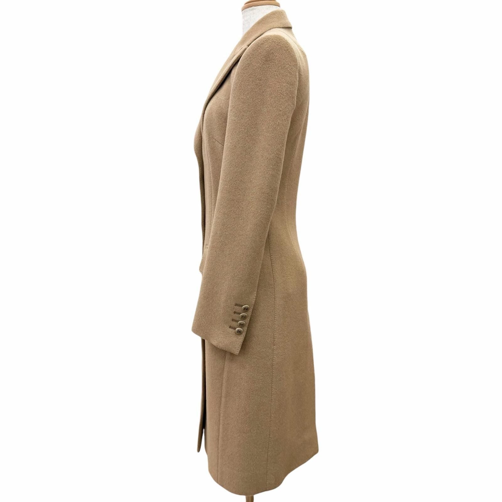 Dolce & Gabbana Black Tag 100% Camel Lining Leopard DG Logo Button Single Long — view 2