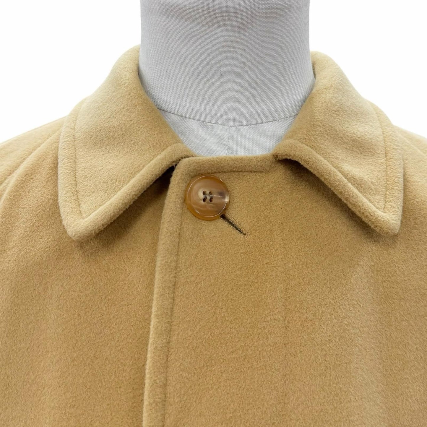 Hermes Cashmere Angora Leather with Belt Tailored Soutien Collar Coat Mustard 46 — view 2