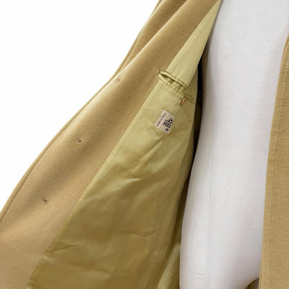 Hermes Cashmere Angora Leather with Belt Tailored Soutien Collar Coat Mustard 46 — view 5