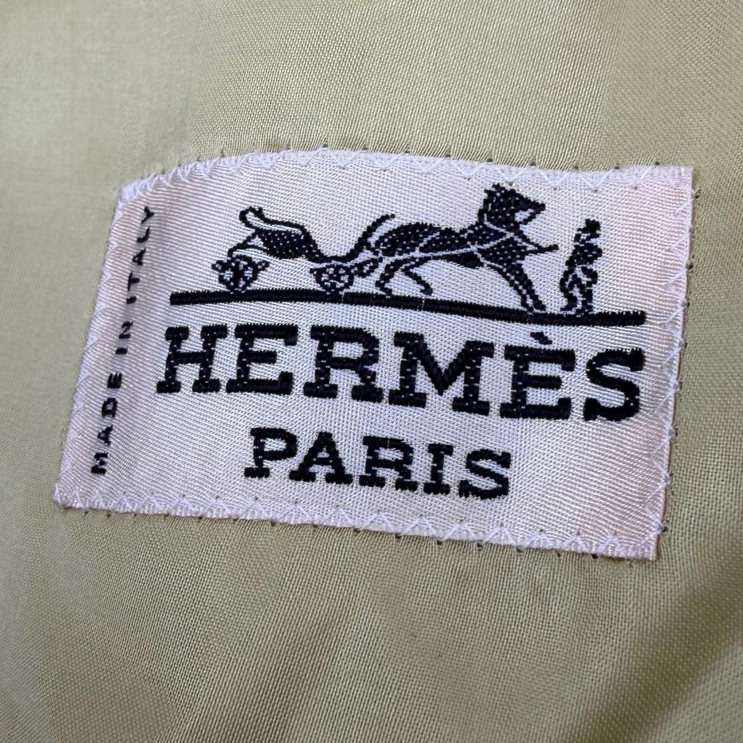 Hermes Cashmere Angora Leather with Belt Tailored Soutien Collar Coat Mustard 46 — view 8