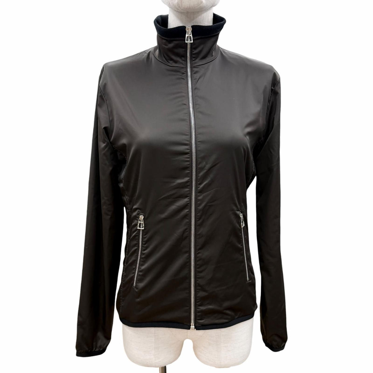 Hermes Fleece Warm Up Side Motif Zip Up Jacket Dark Green
