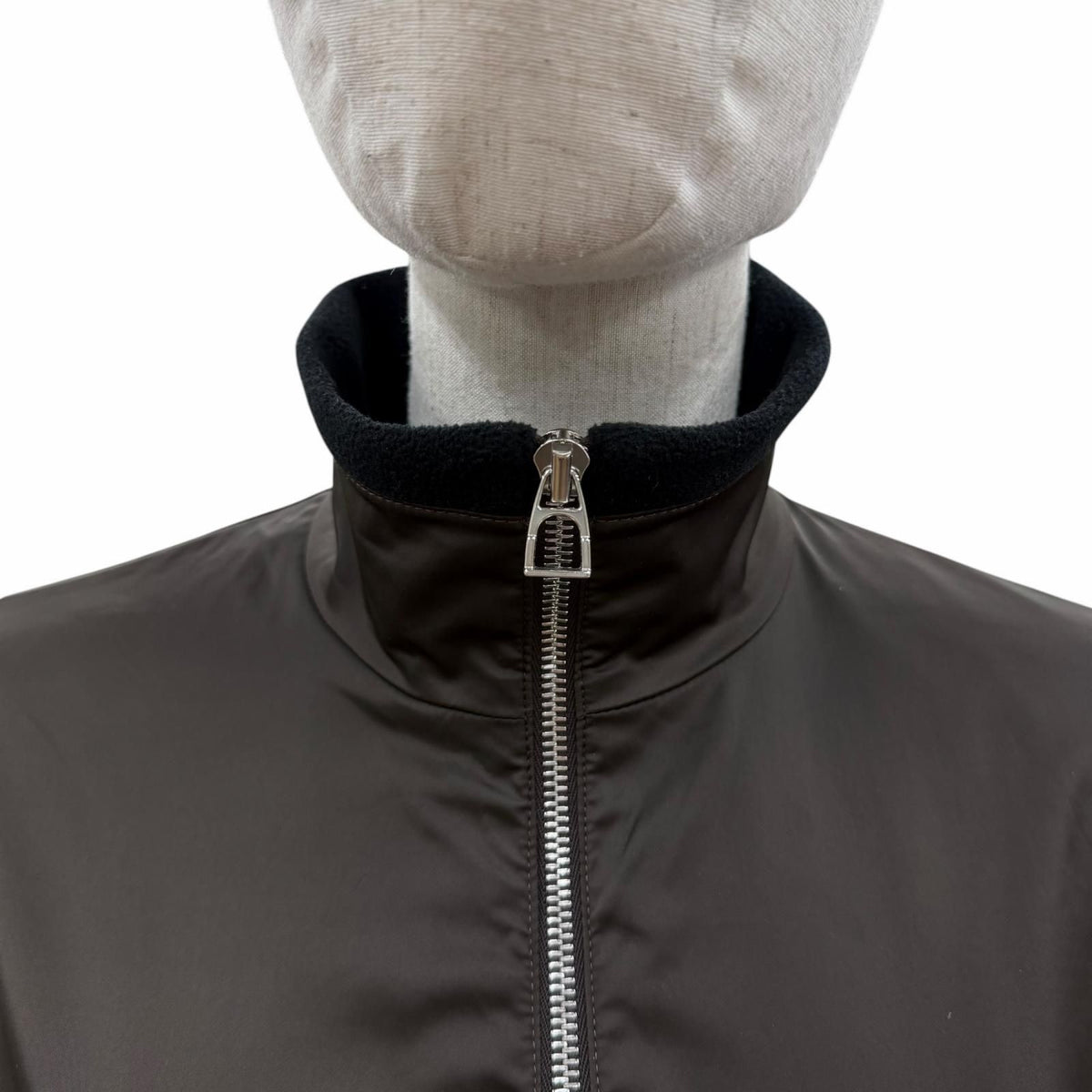 Hermes Fleece Warm Up Side Motif Zip Up Jacket Dark Green — view 4